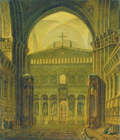 Binnenaanzicht van de tempel in Jeruzalem, 1821 door Maksim Nikiforovich Vorobiev